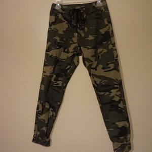 Army print trousers